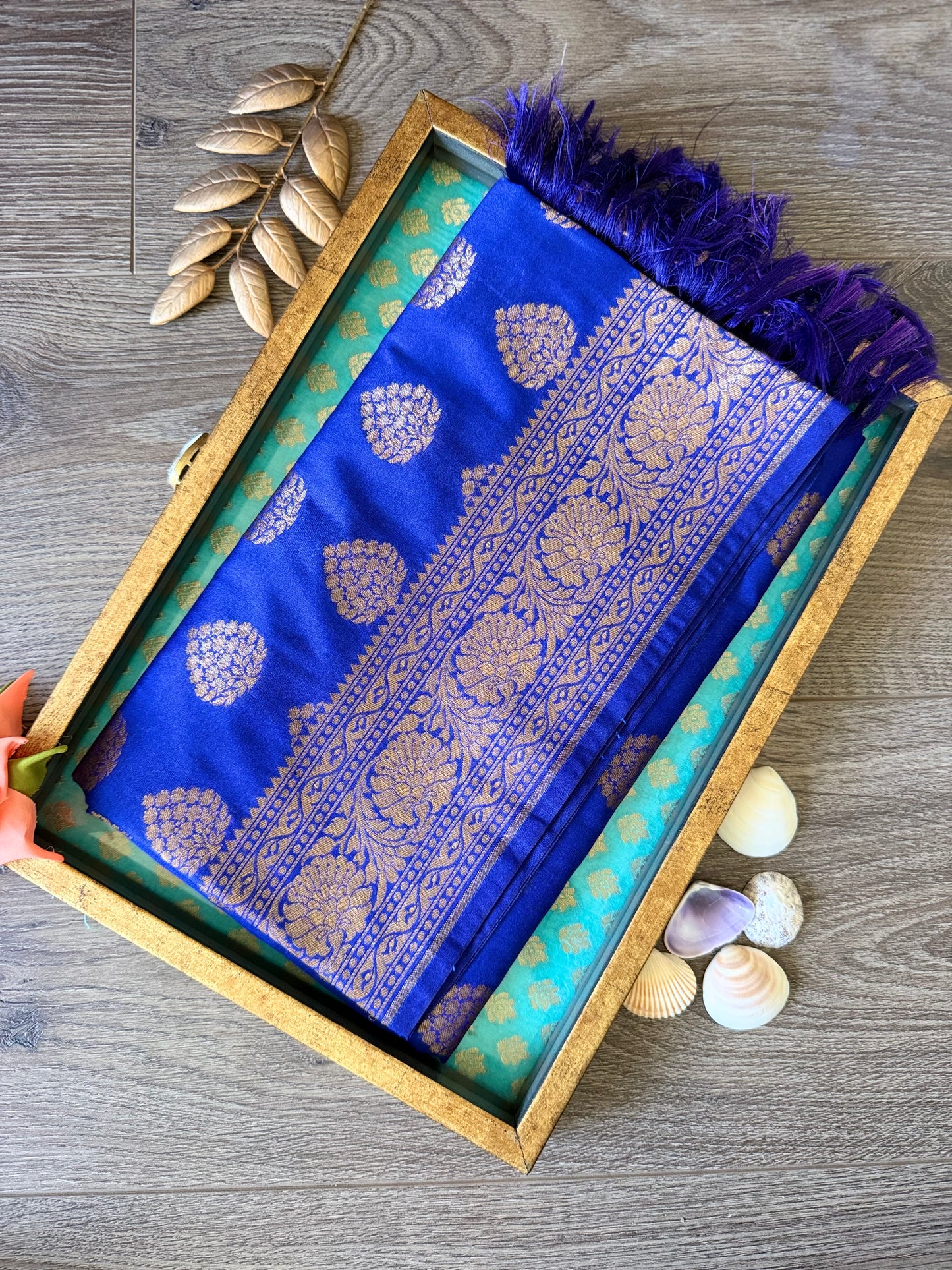 Semi Banarasi Dupatta - Royal Blue