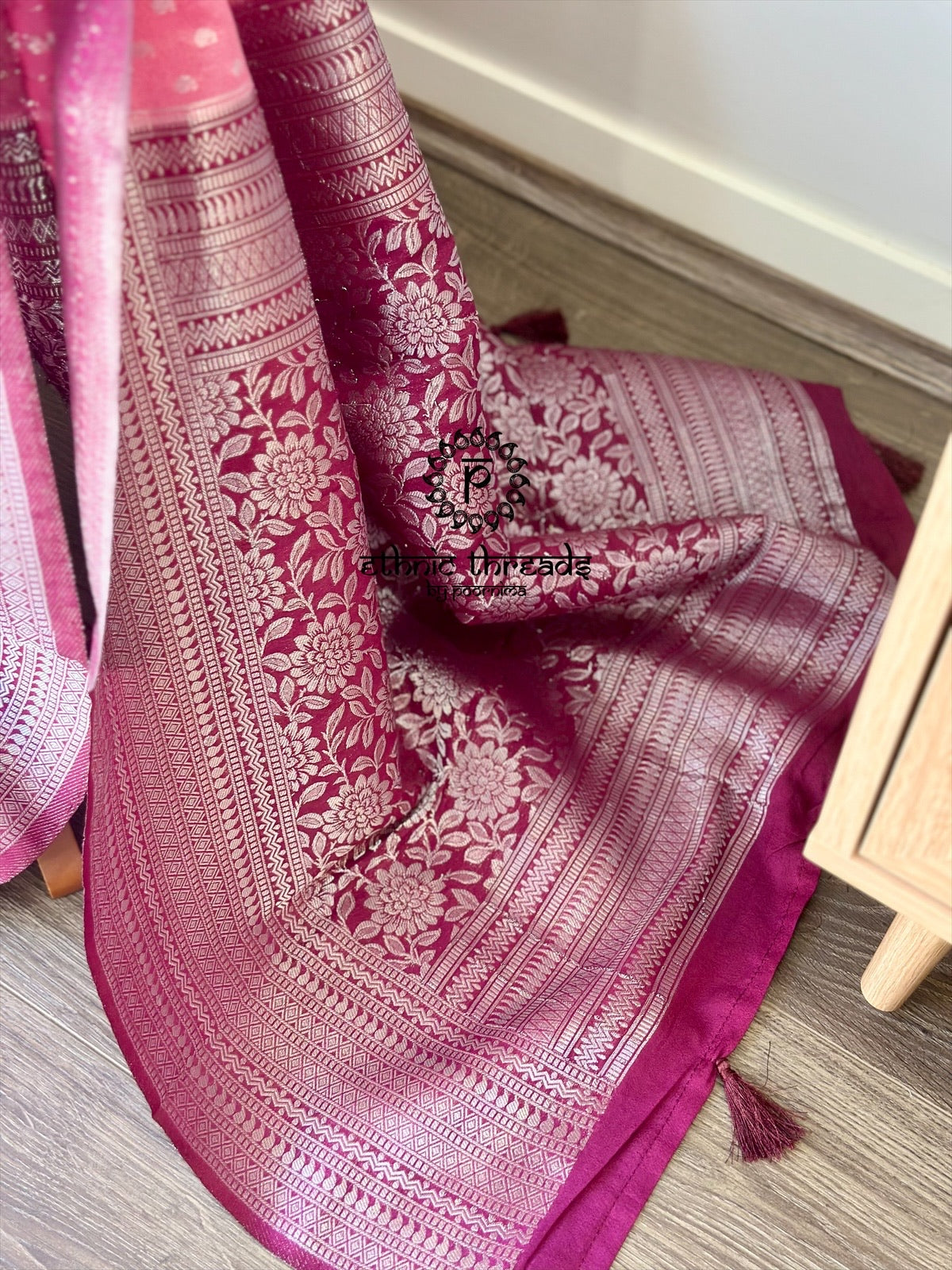 Banarasi Crepe Saree with Zari Borders