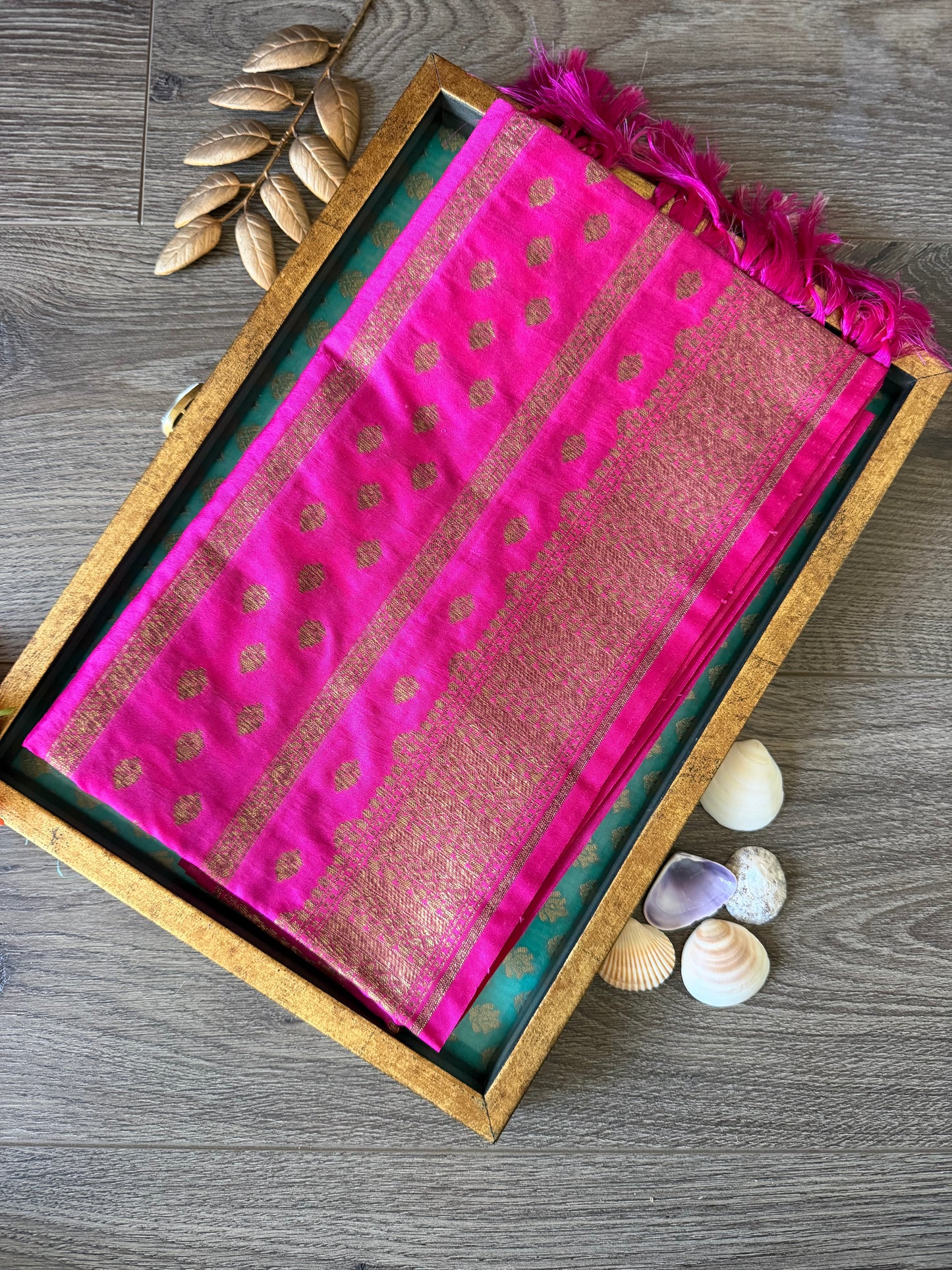 Semi Banarasi Dupatta - Pink