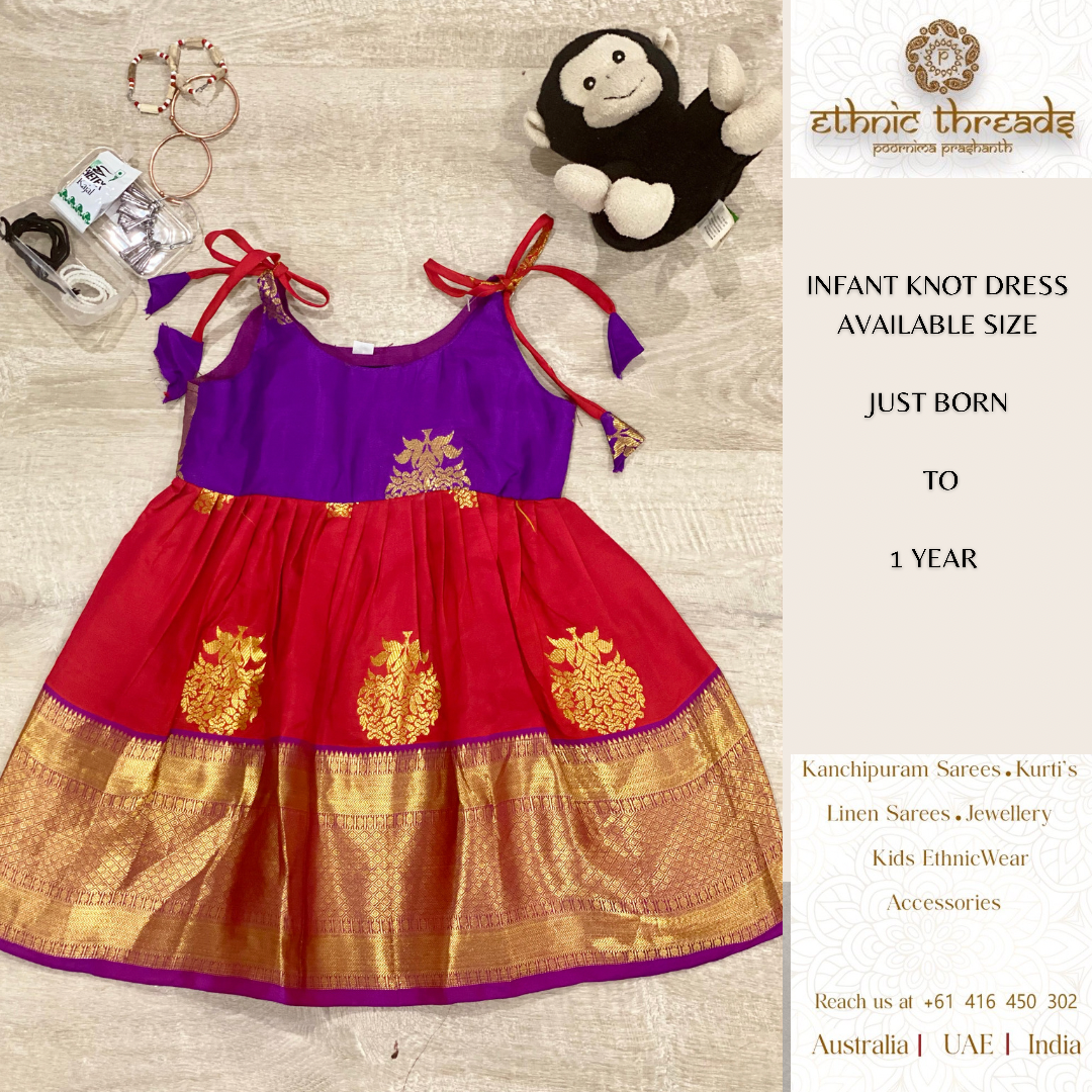 Red Ethnic Wear- Infant Knot Dress collection
