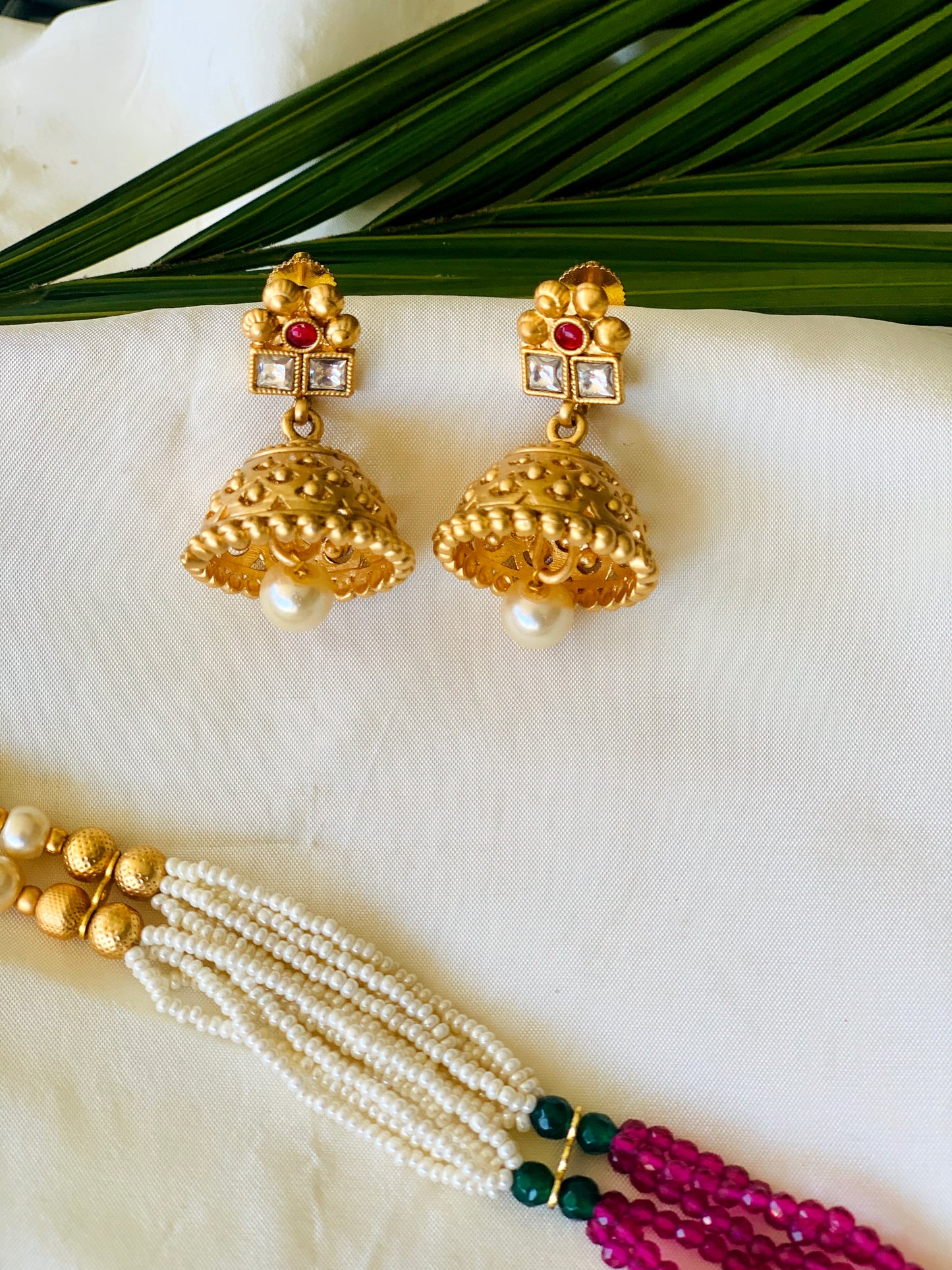 Temple Long Necklace Meenakari Kundan Set