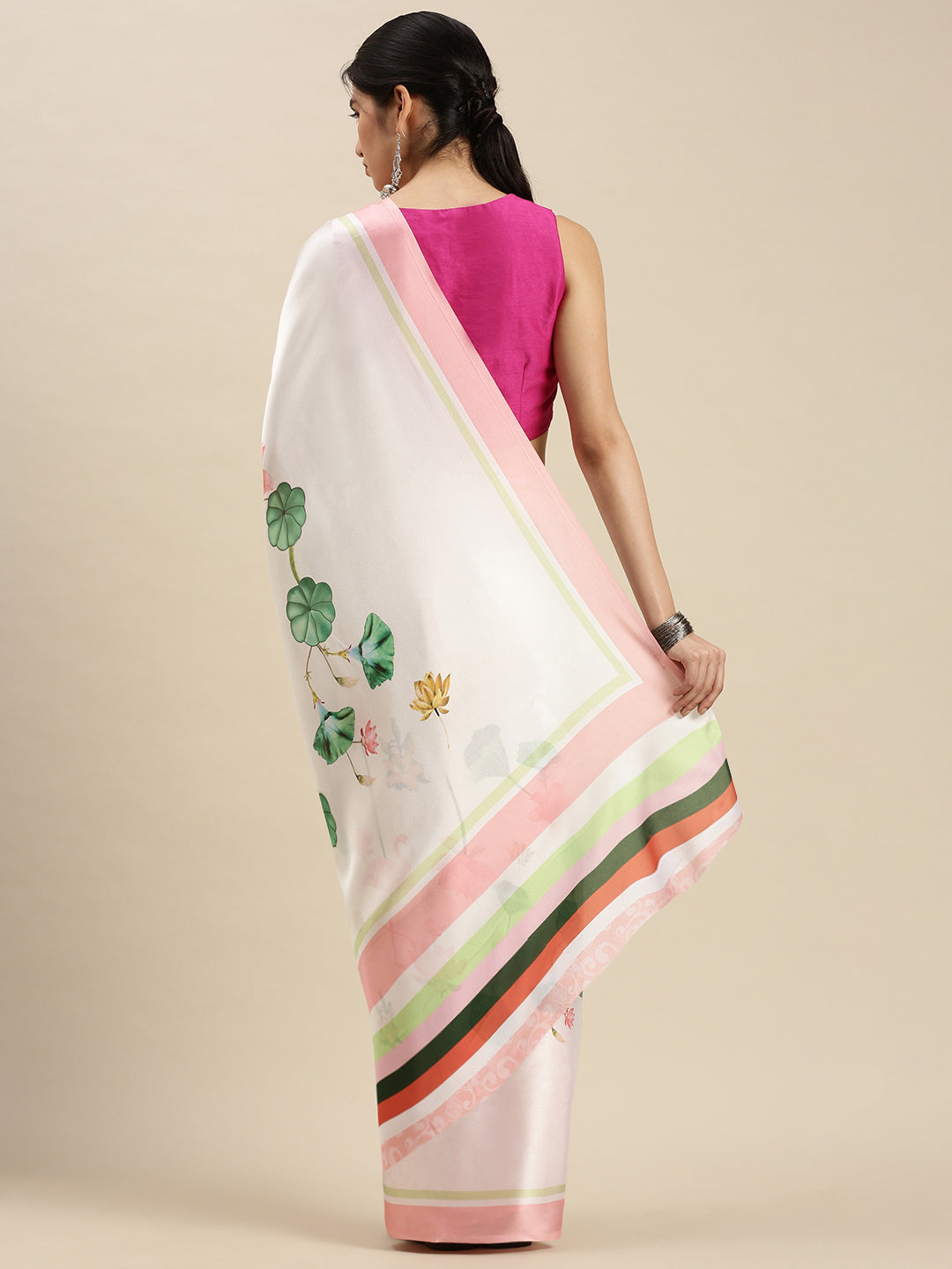 Digital Printed Satin Sarees