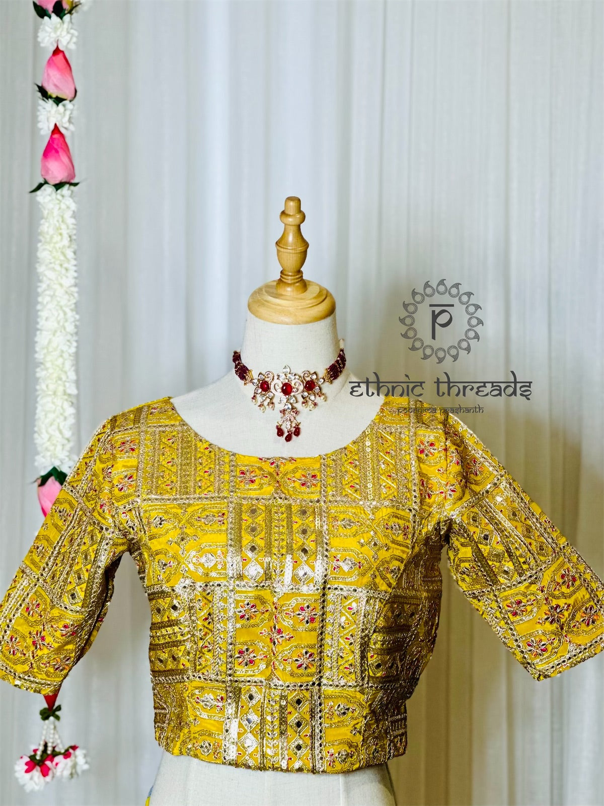 Zari Work Blouses- Mustard