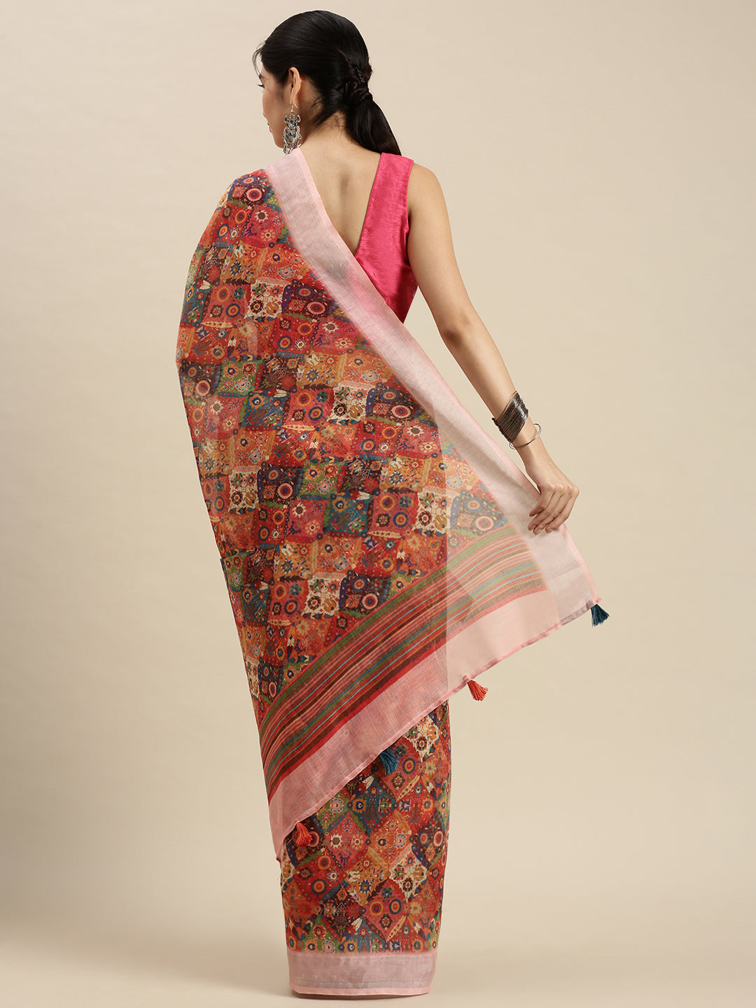 Digital Printed Linen Sarees