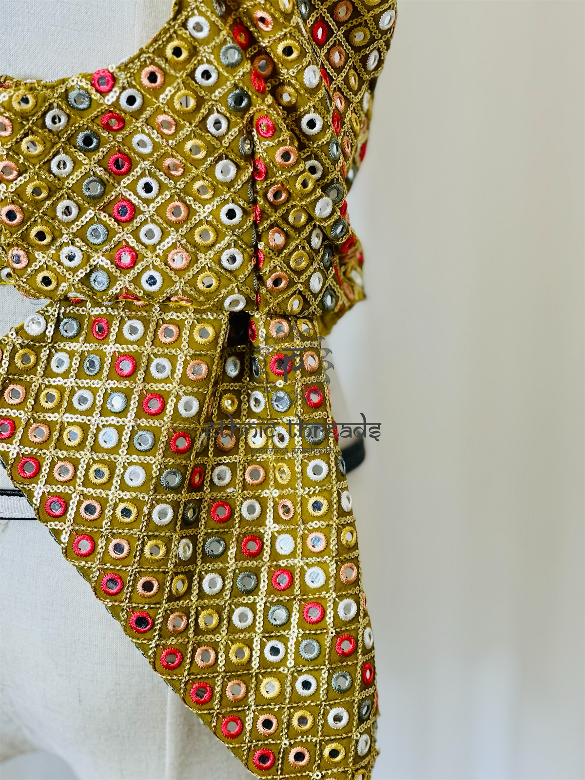 Mirror Work Blouses -Mustard