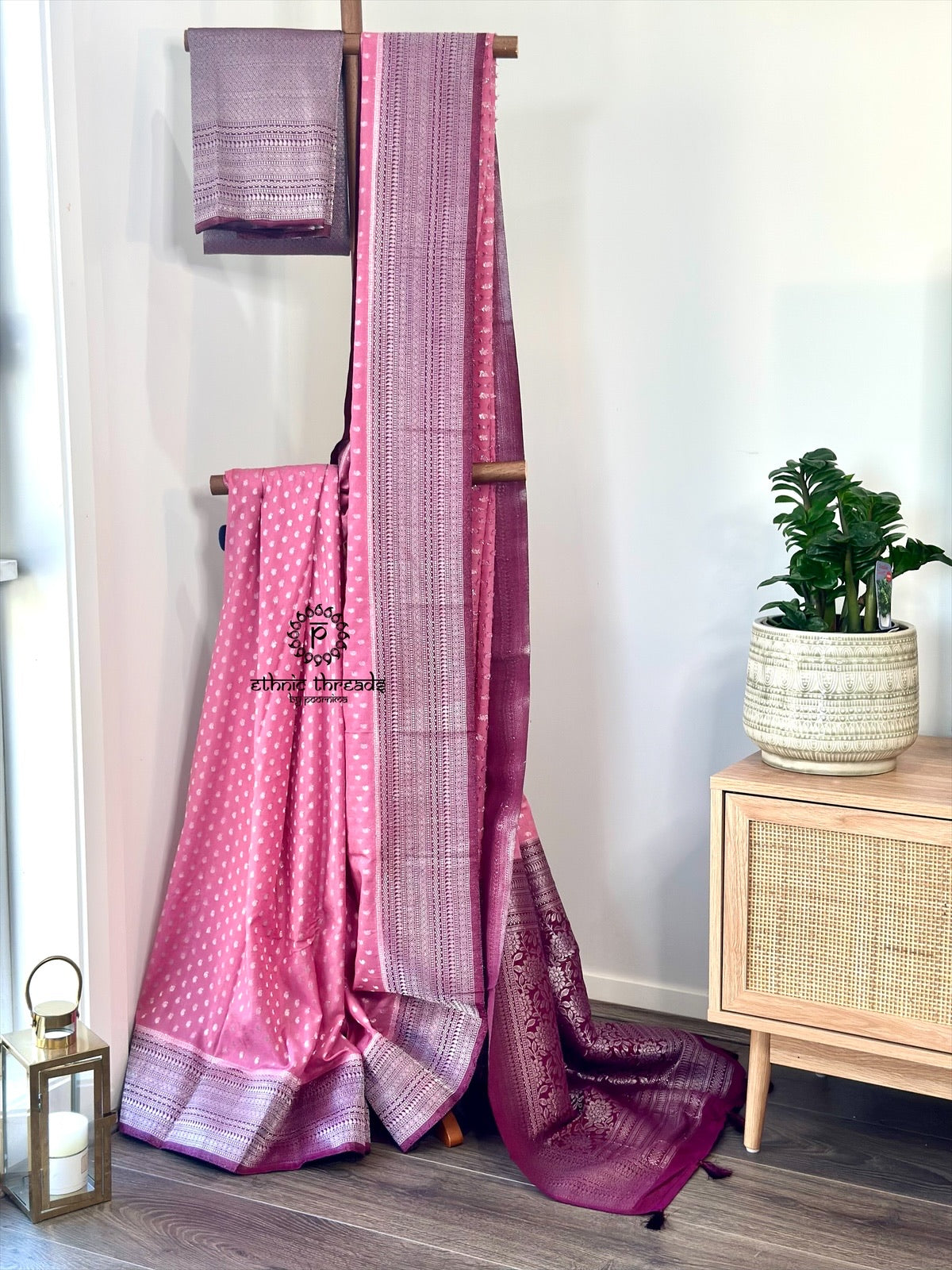 Banarasi Crepe Saree with Zari Borders