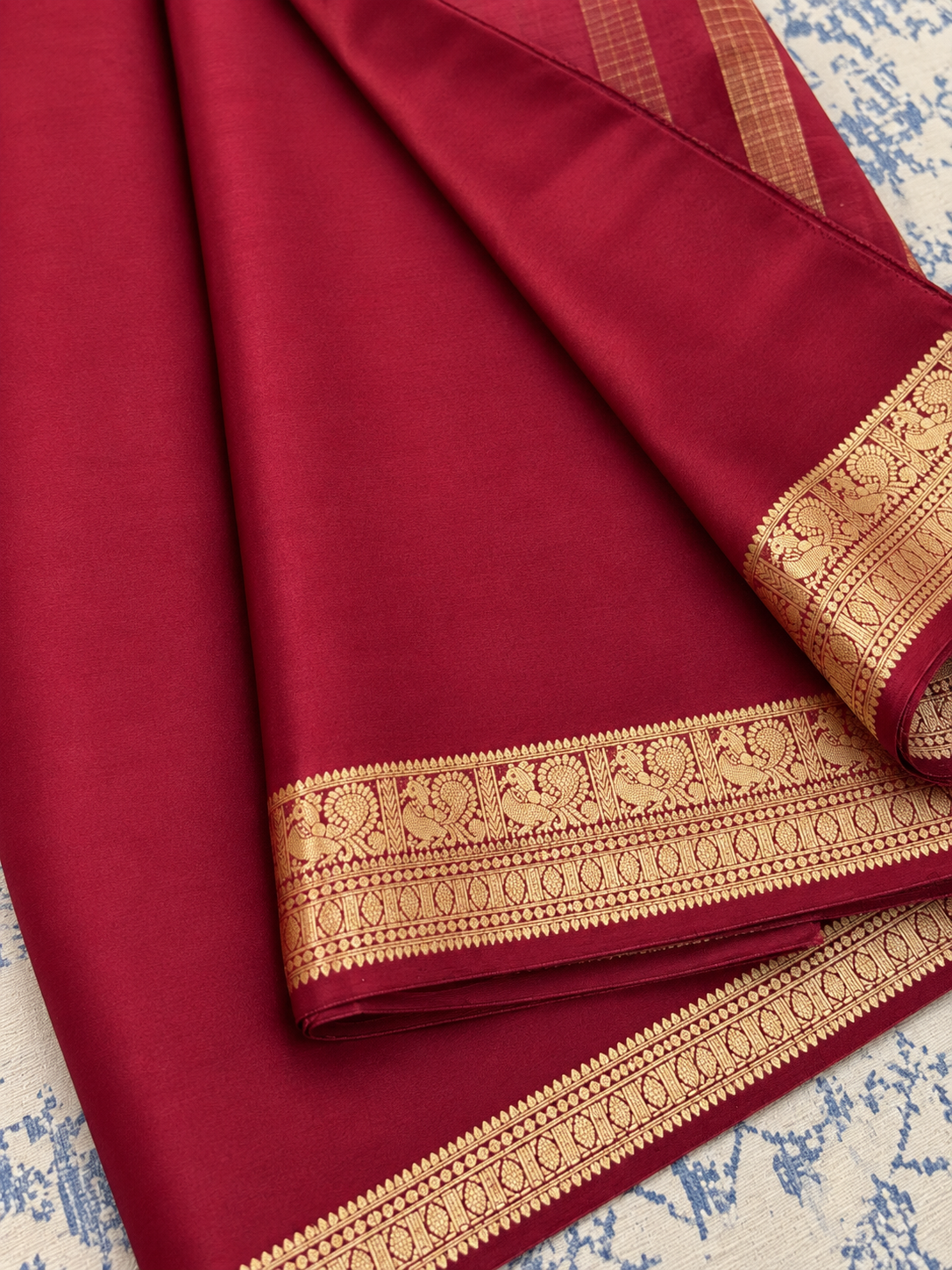 Semi Mysore Silk Saree with Rich Zari Border