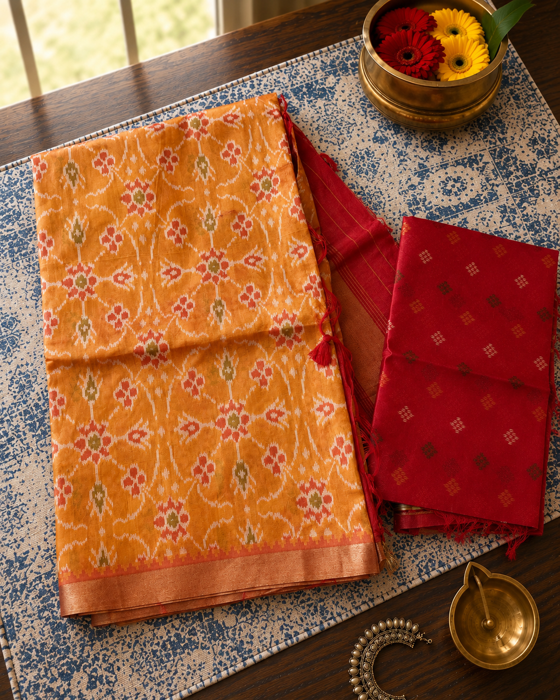 Semi Ikat Pochampally Saree
