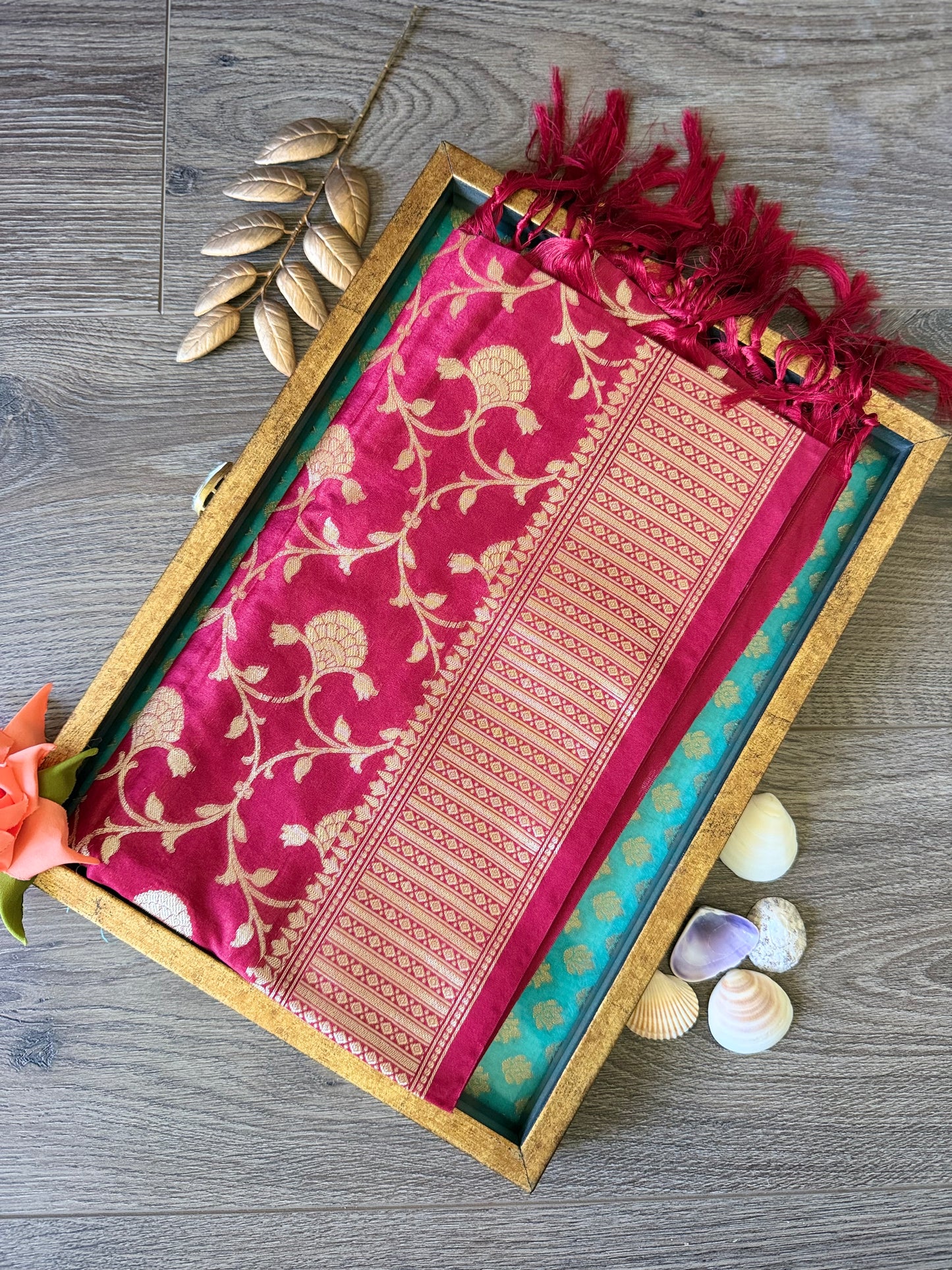 Semi Banarasi Dupatta - Maroon