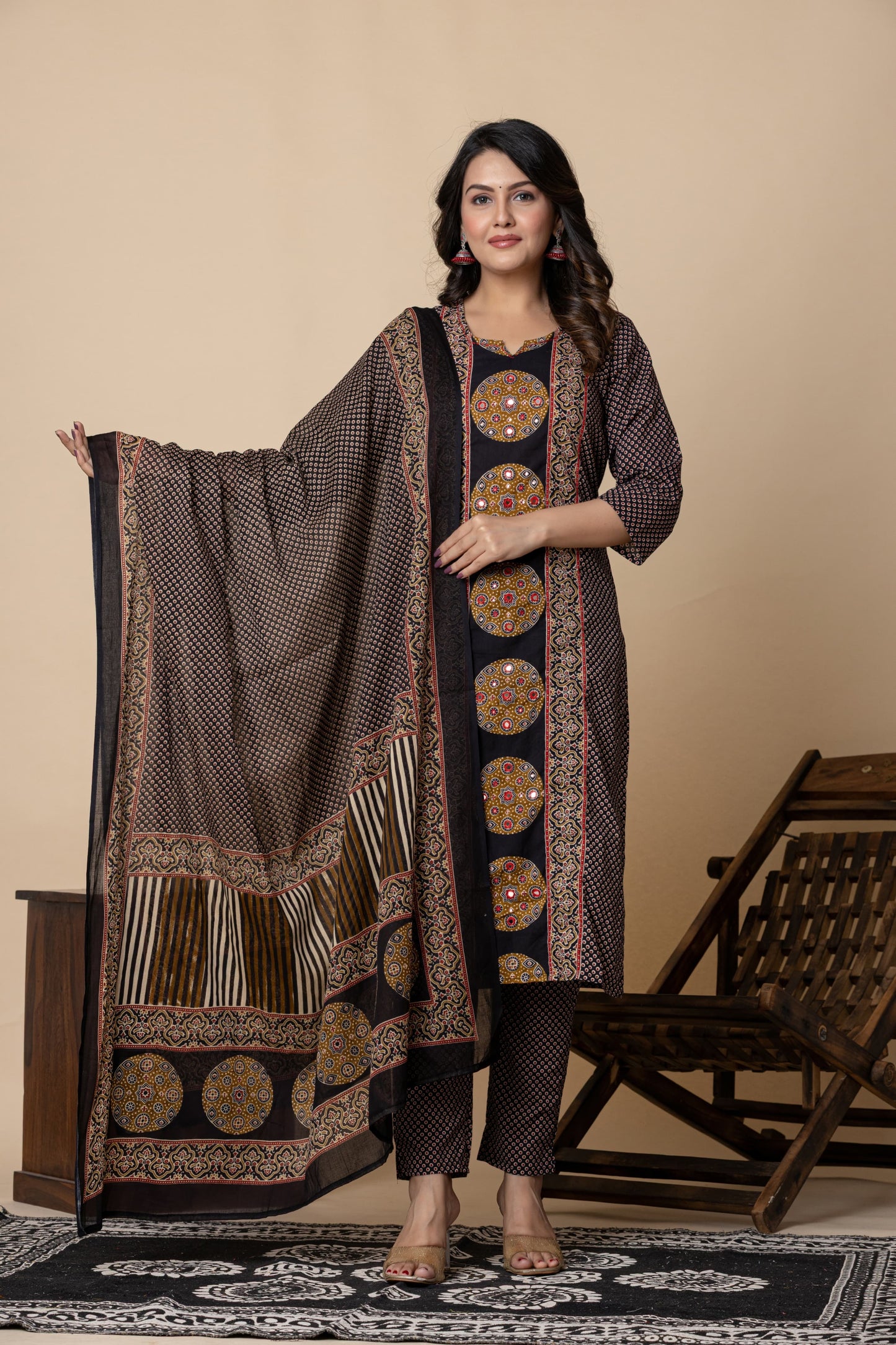 Black Block Printed Salwar Set