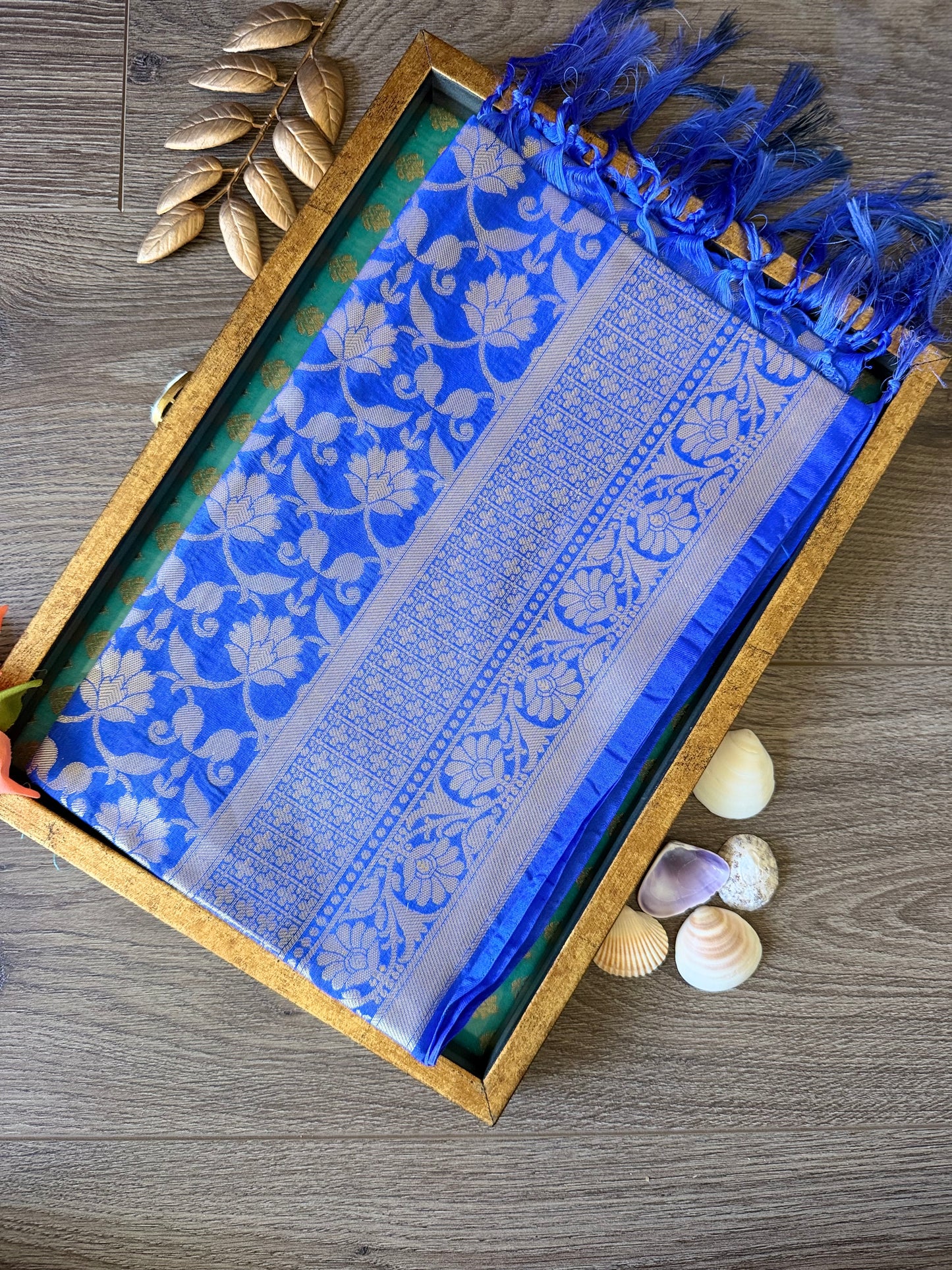 Semi Banarasi Dupatta - Blue