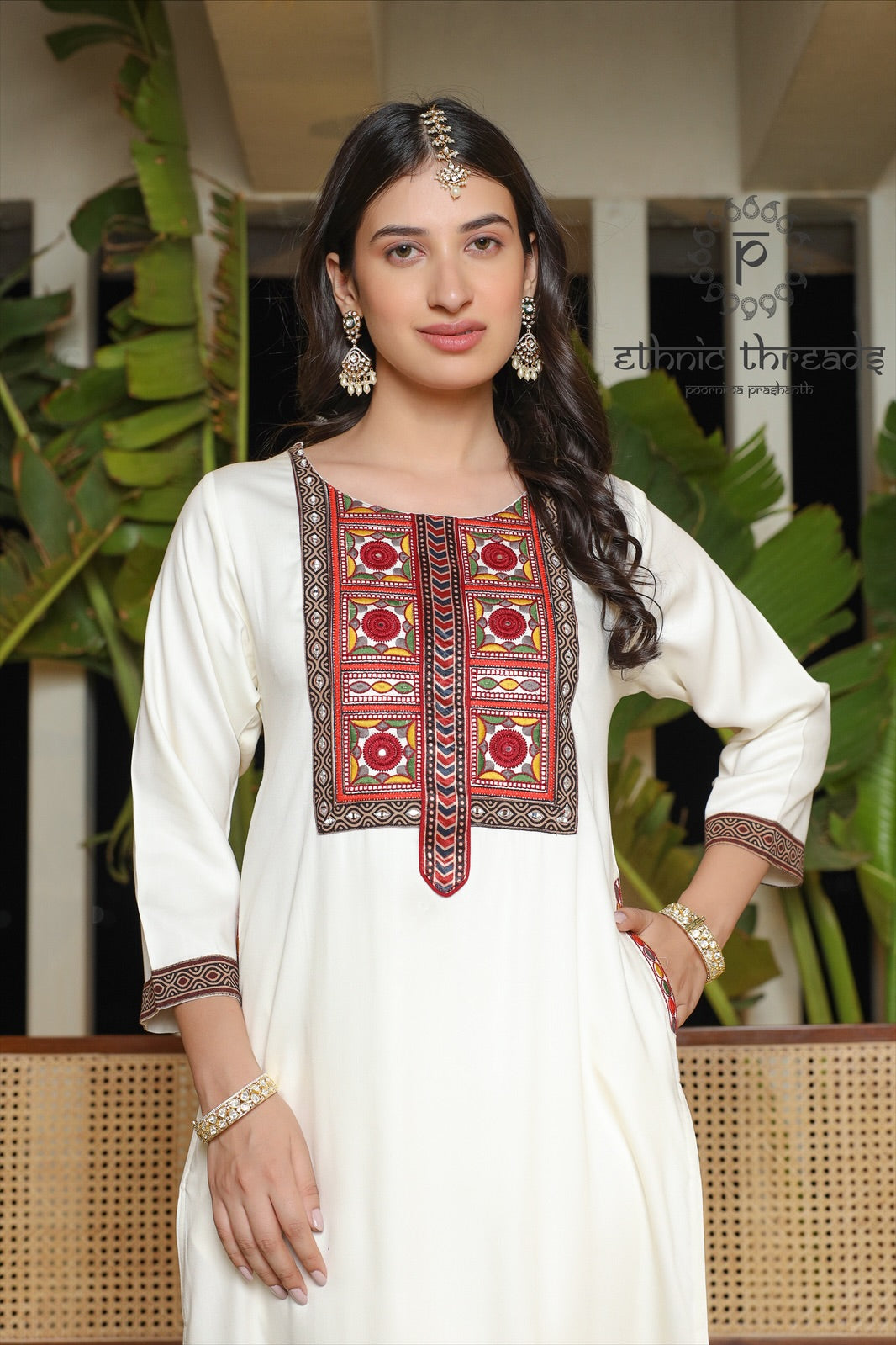 White Muslin Cotton Salwar Set