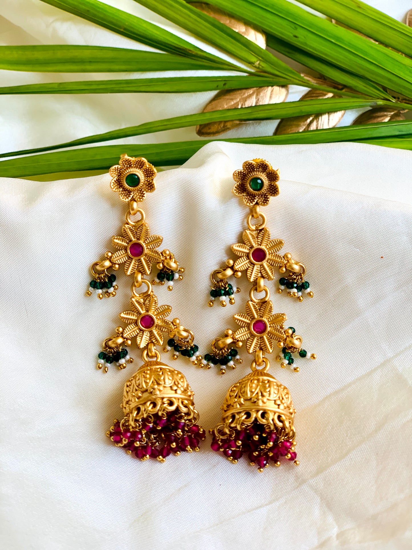 Temple Design Jhumkas