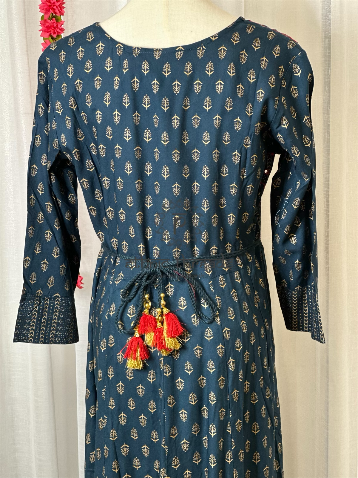 Dark Blue Cotton Anarkali Style Kurti
