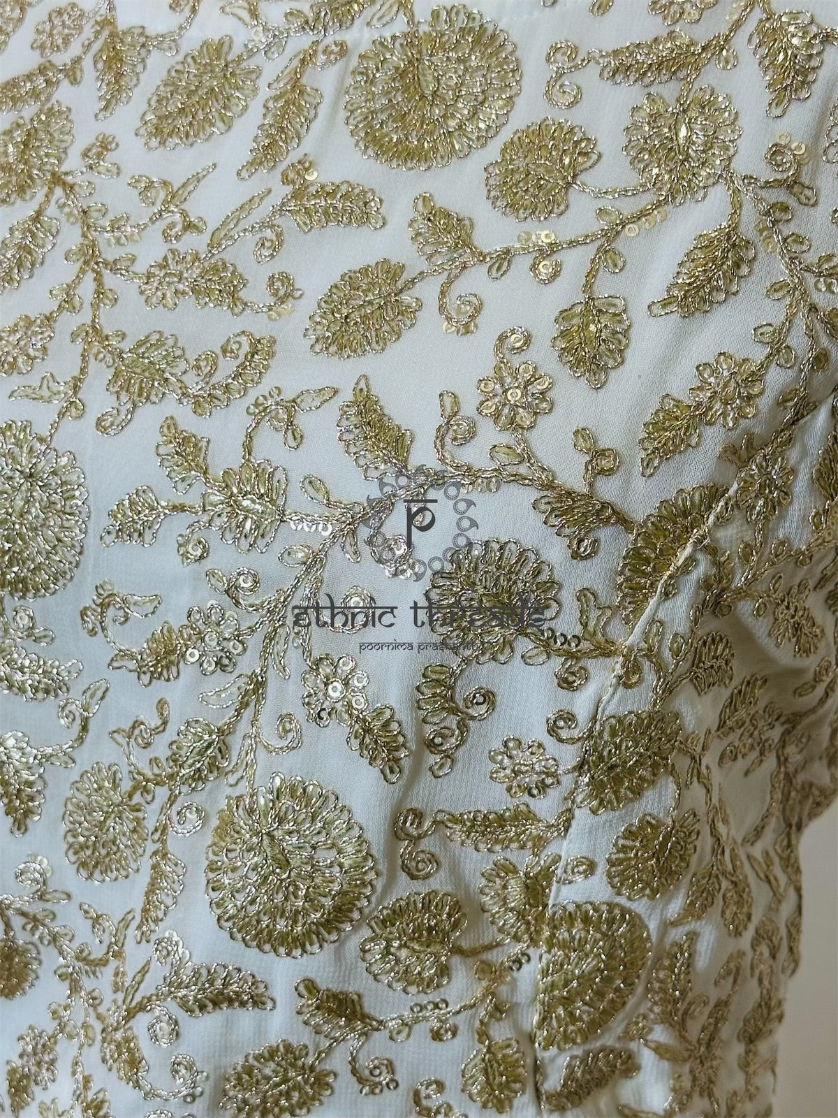Zari Work Blouses - White