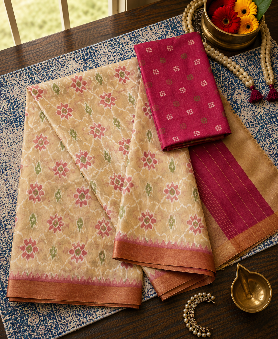 Semi Ikat Pochampally Saree