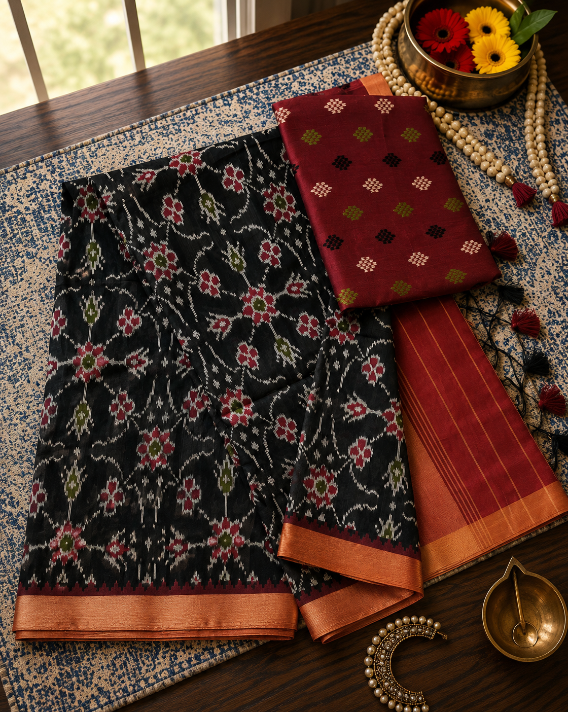 Semi Ikat Pochampally Saree