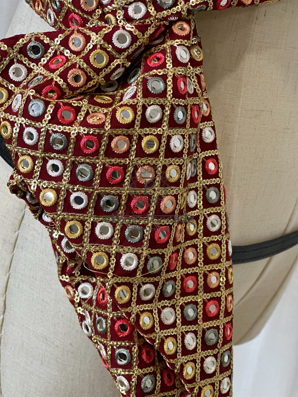 Mirror Work Blouses -Maroon
