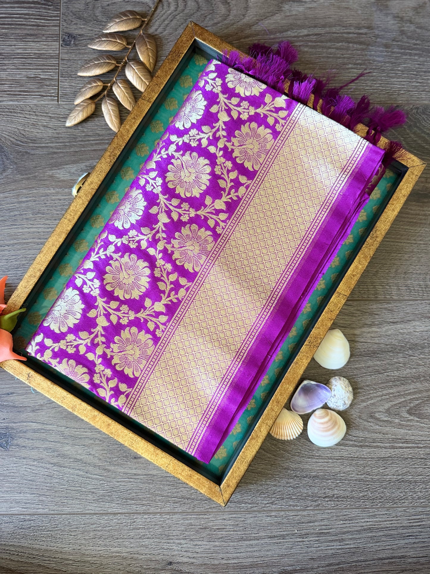Semi Banarasi Dupatta - Purple