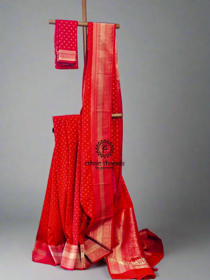 Georgette Banarsi Sarees with Zari Border
