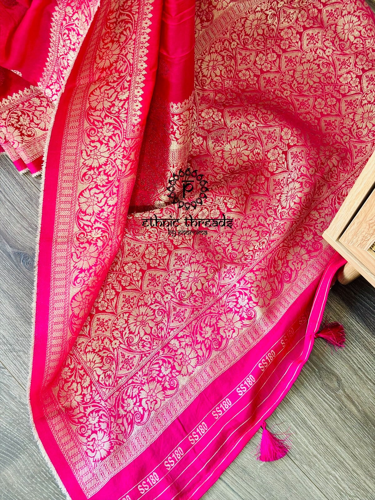 Banarasi Semi Silk Sarees with Antique Zari Border