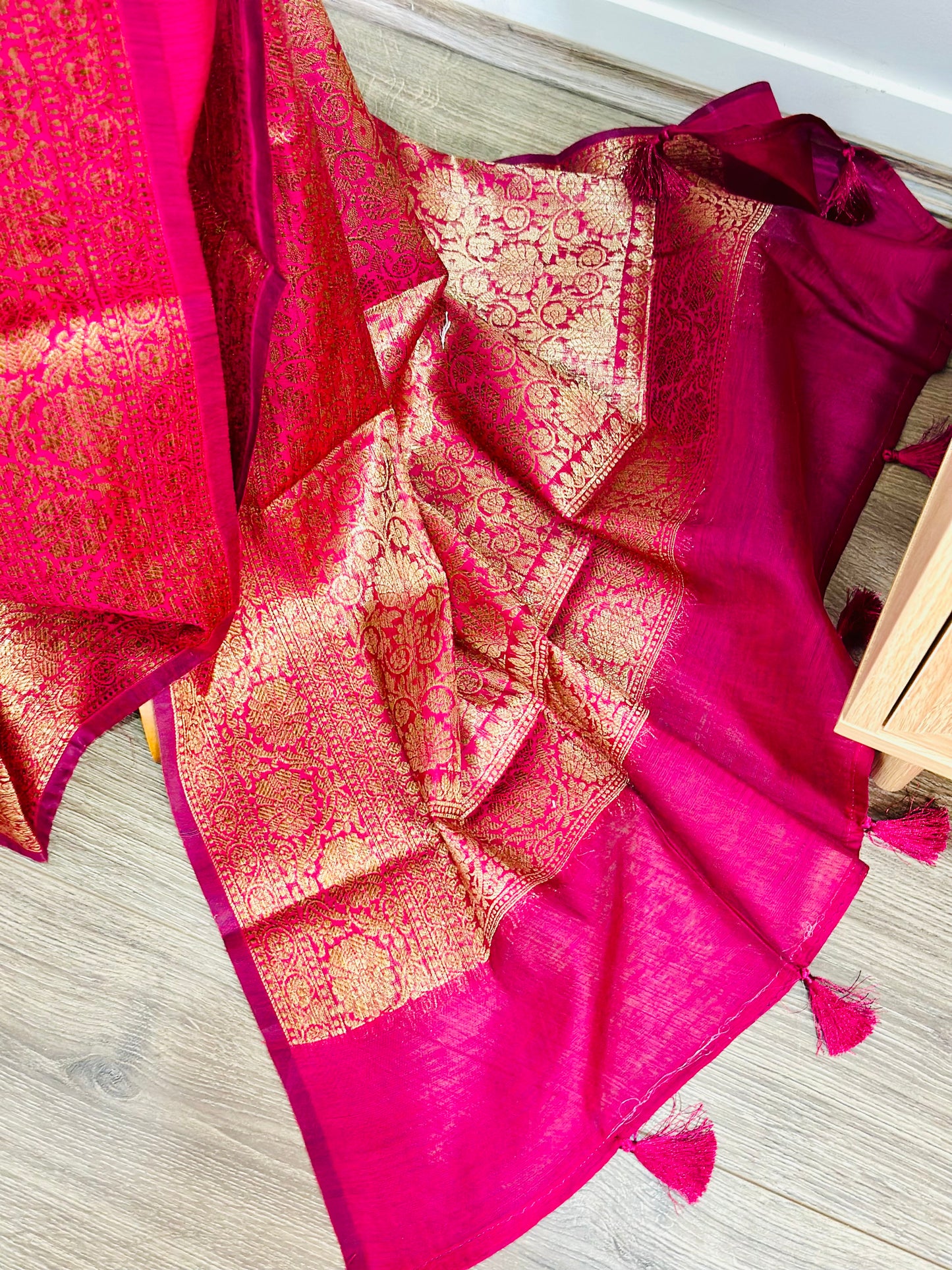 Silk Cotton Saree with Zari Border