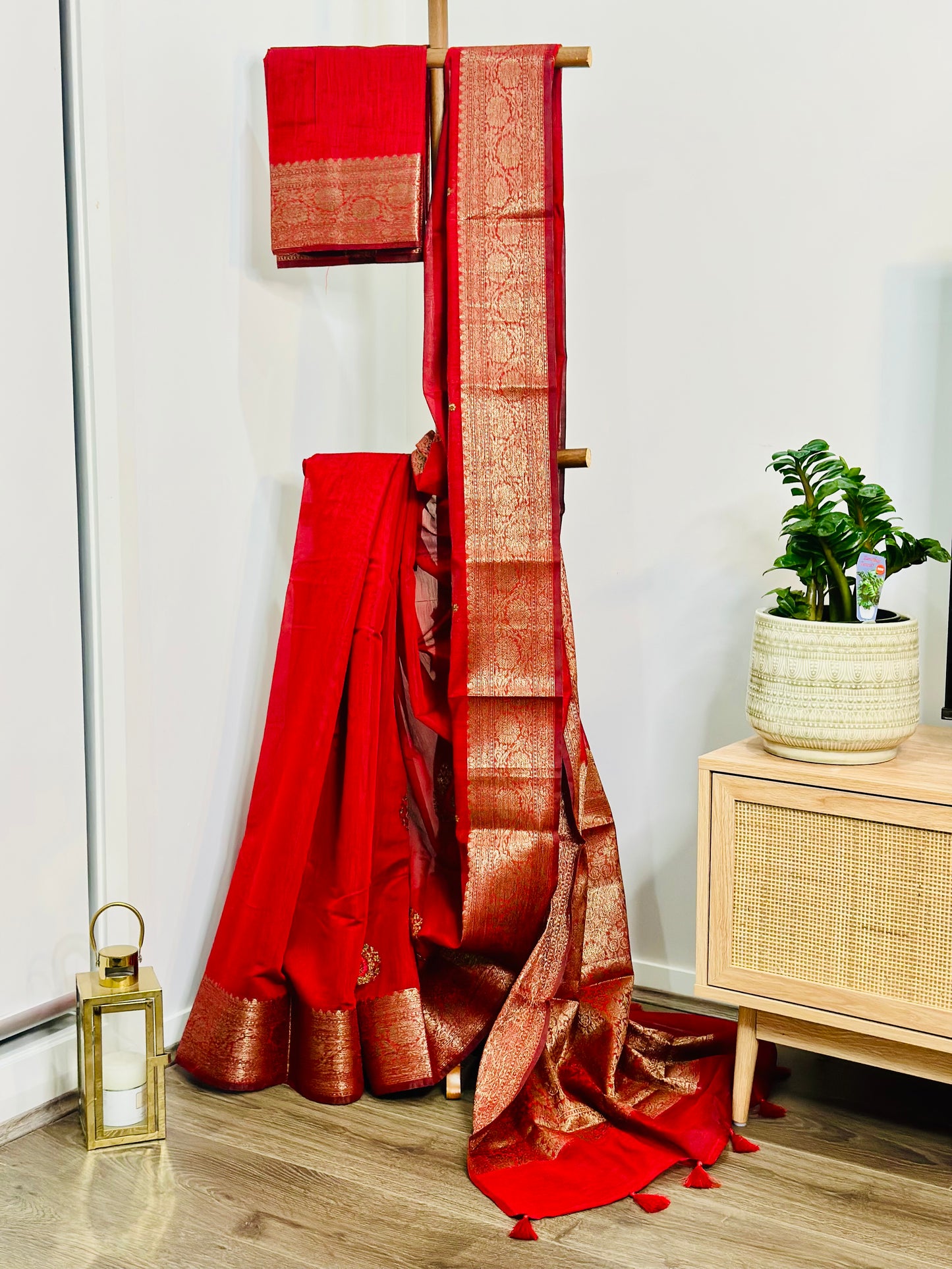 Silk Cotton Saree with Zari Border
