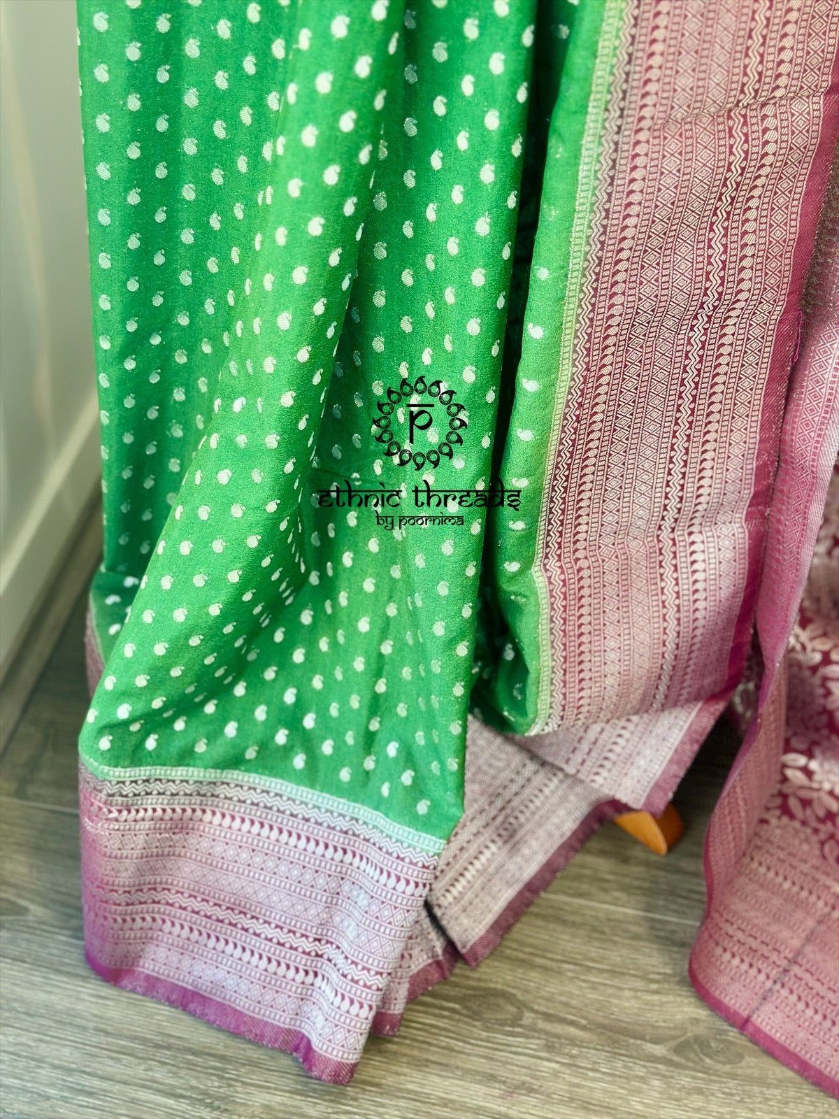 Banarasi Crepe Saree with Zari Borders