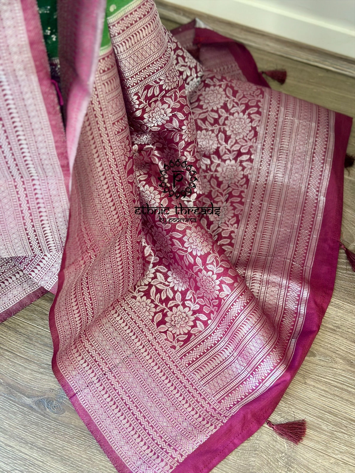 Banarasi Crepe Saree with Zari Borders
