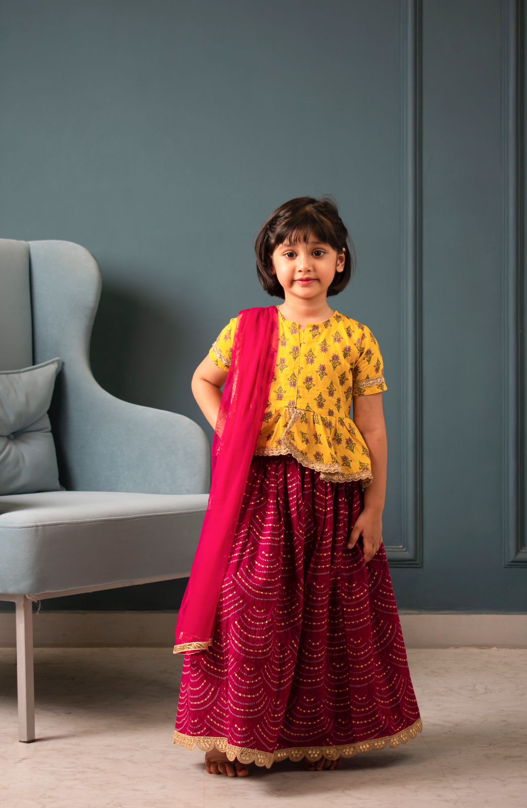 Peplum top With Lehenga – ETHNIC THREADS