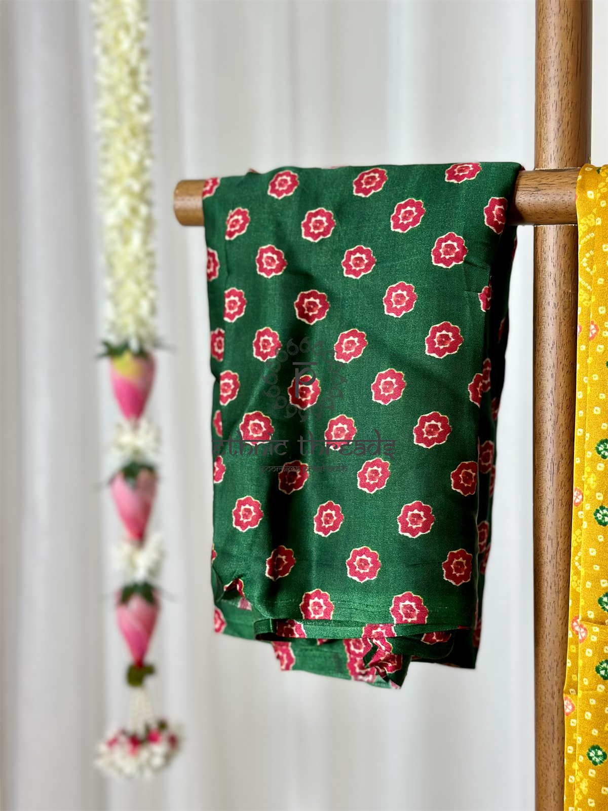 Gajji Silk Saree with Contrast Blouse
