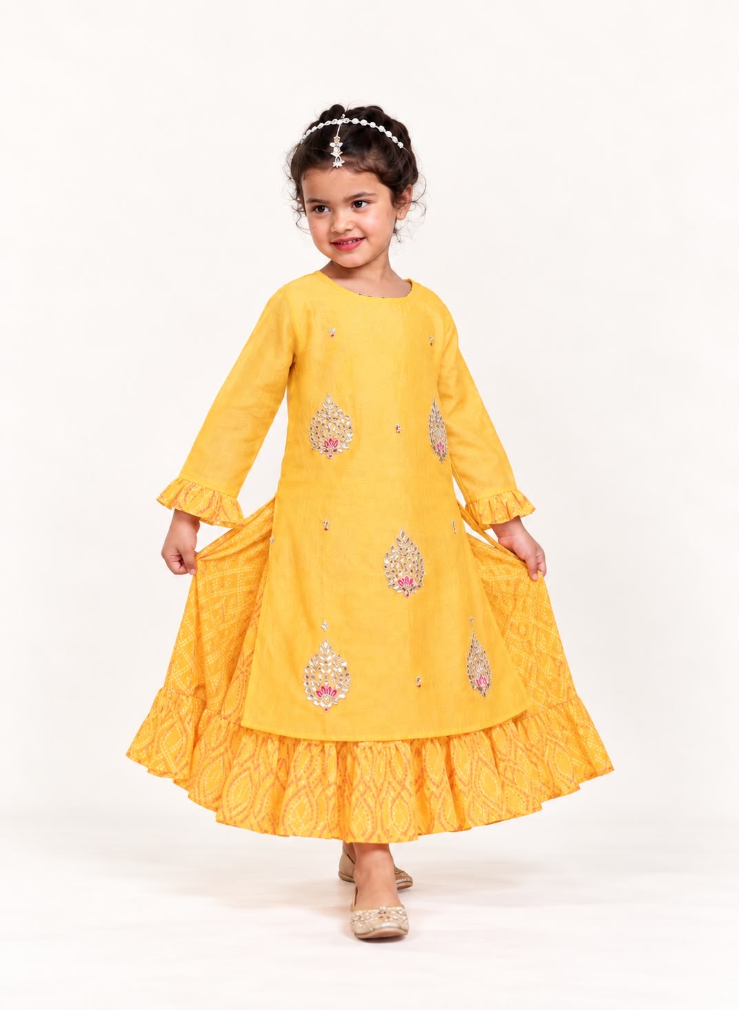 Anarkali Kurti Two Layered Set