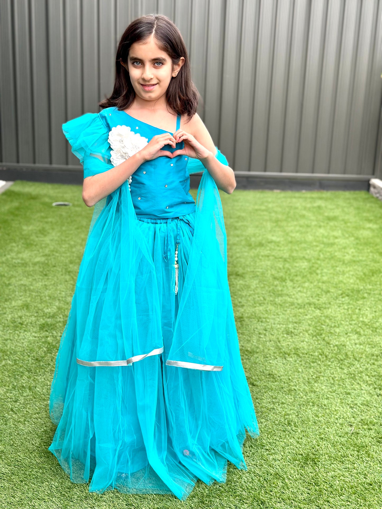 Fancy Lehenga set Teal Blue
