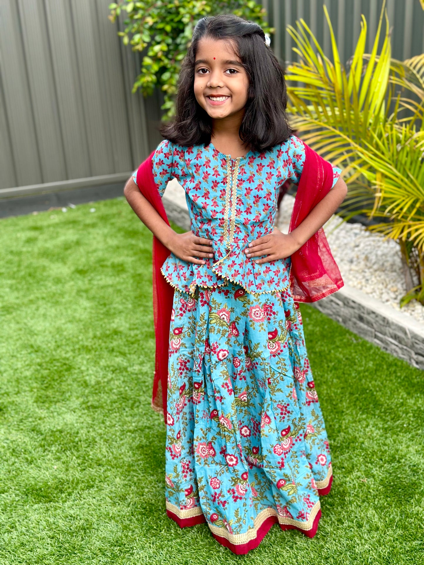 Peplum top & Lehenga set