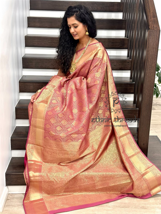 Kanchipuram Semi Silk Saree with Pre stitched Blouse