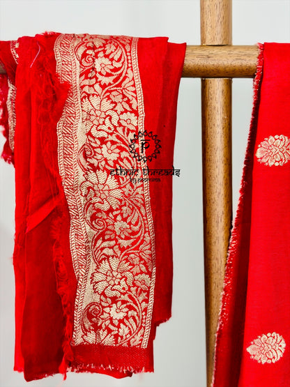 Banarasi Semi Silk Sarees with Antique Zari Border