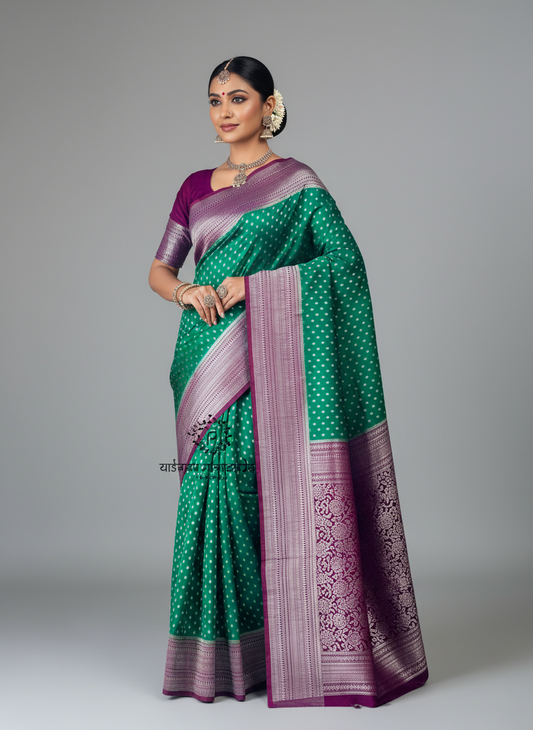 Banarasi Crepe Saree with Zari Borders