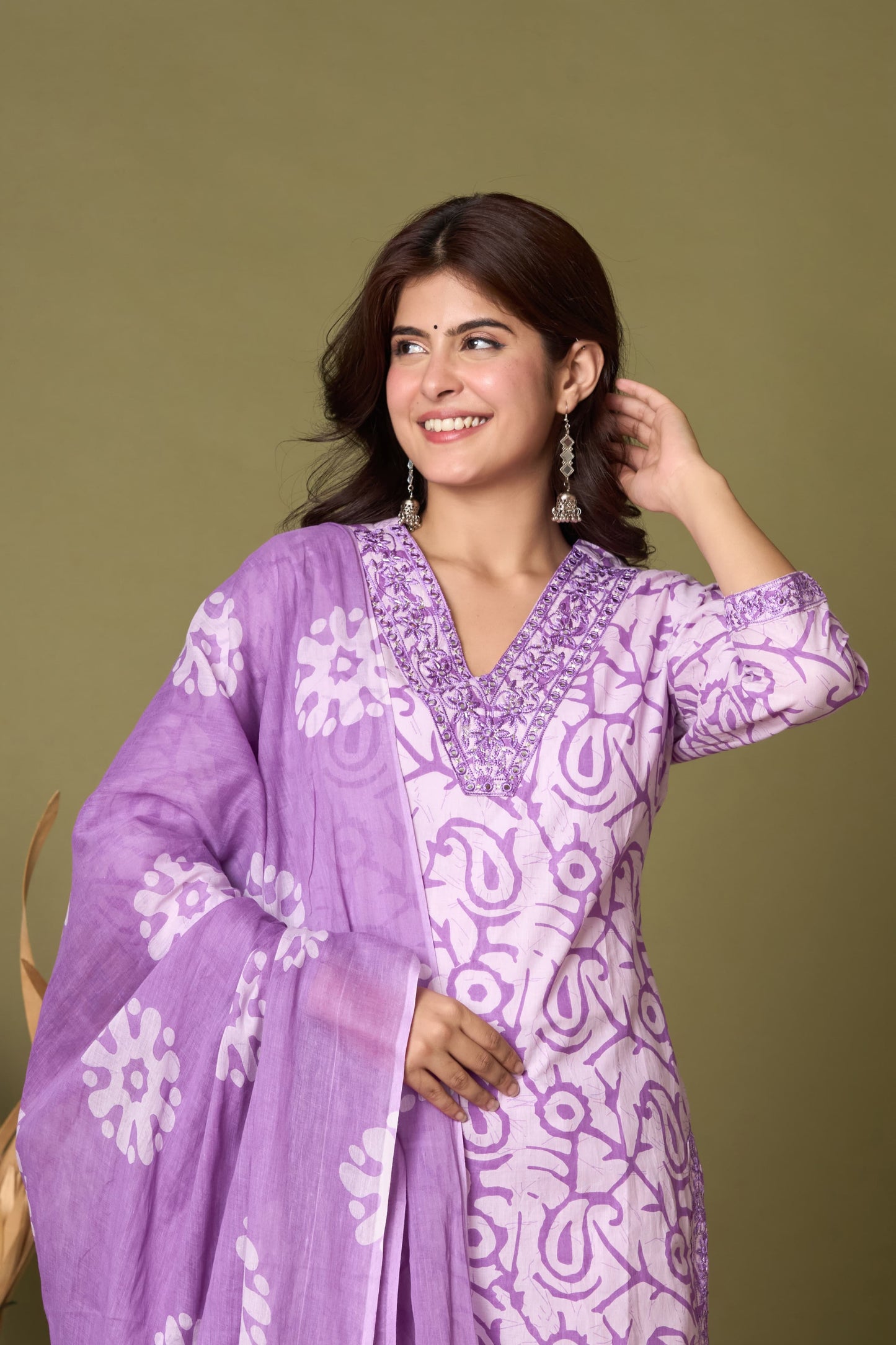 Lavender Cotton Printed Salwar Set