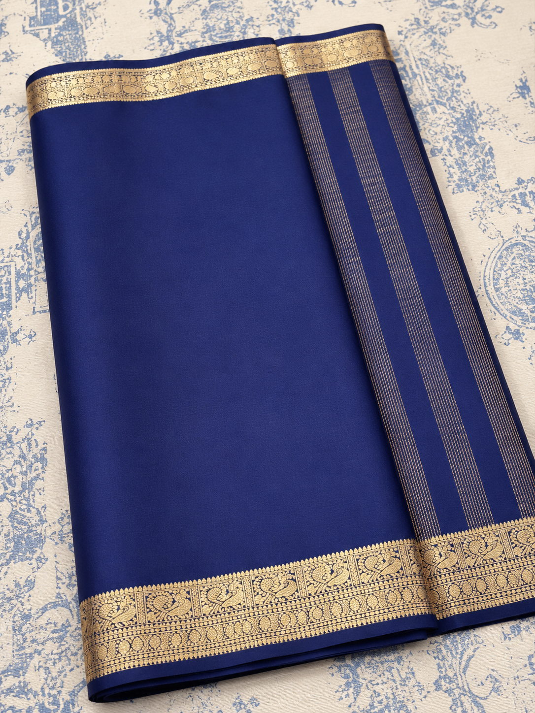 Semi Mysore Silk Saree with Rich Zari Border