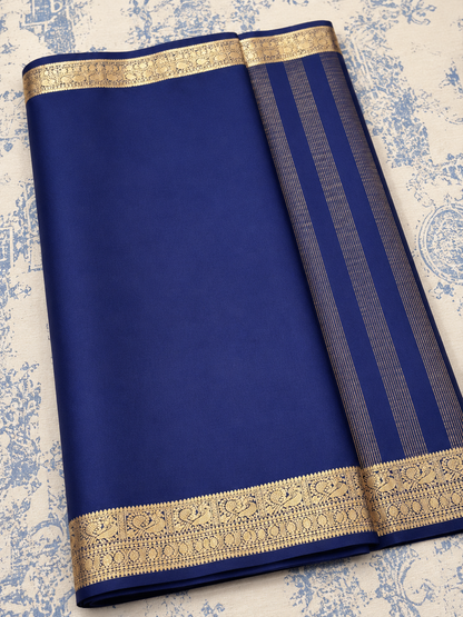Semi Mysore Silk Saree with Rich Zari Border