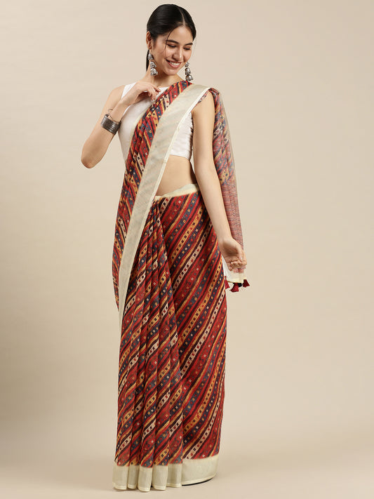 Digital Printed Linen Sarees