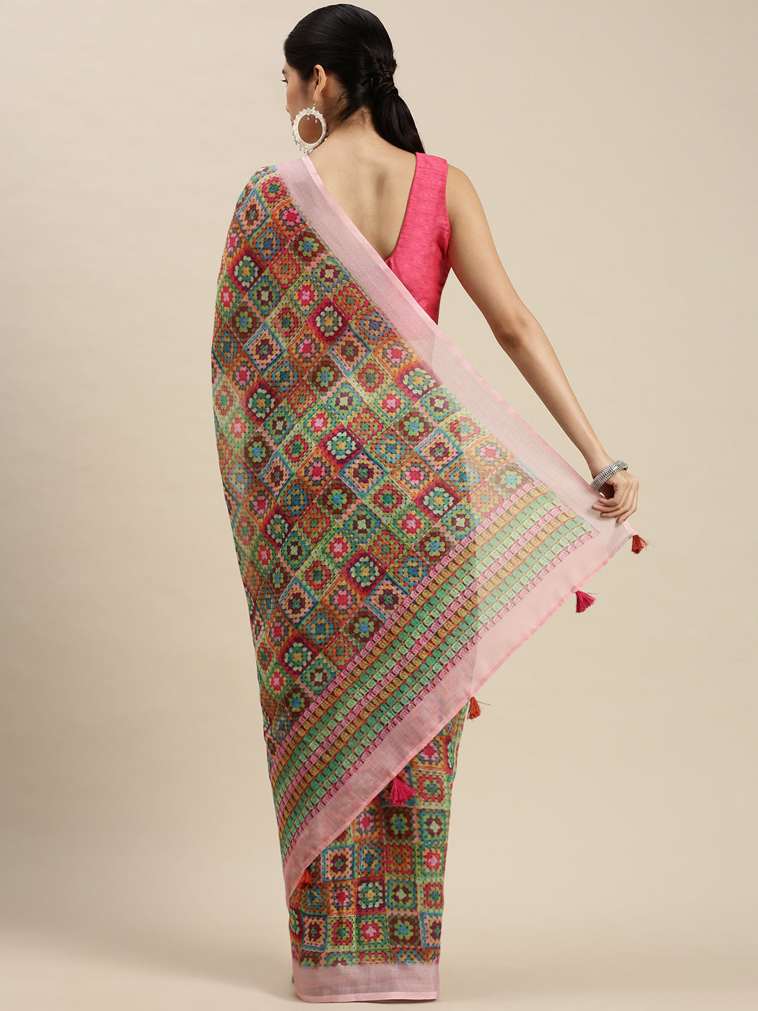 Digital Printed Linen Sarees