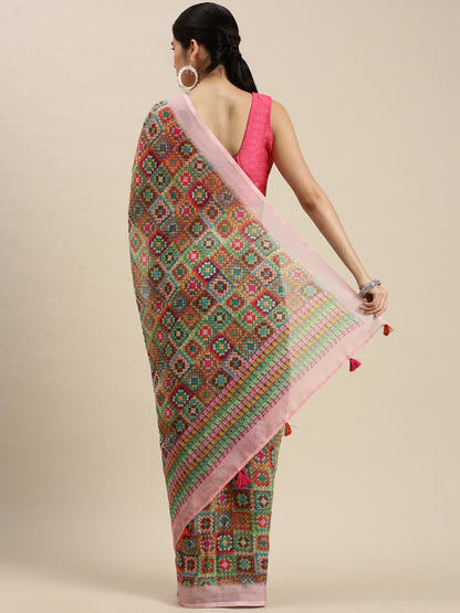 Digital Printed Linen Sarees