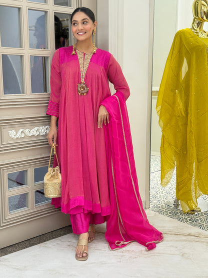 Pink Anarkali Suit Set