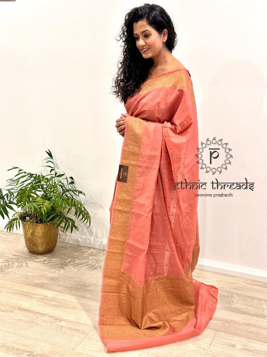 Banarasi Silk Cotton Saree with Zari Border