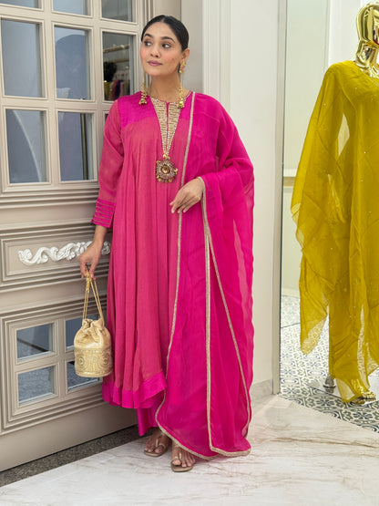 Pink Anarkali Suit Set