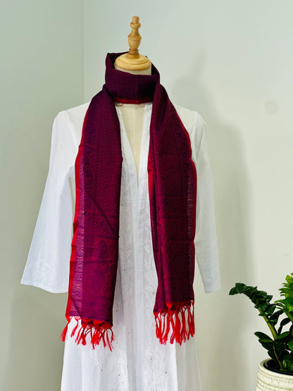WOMEN'S STOLE / SCARF - REDDISH MAROON