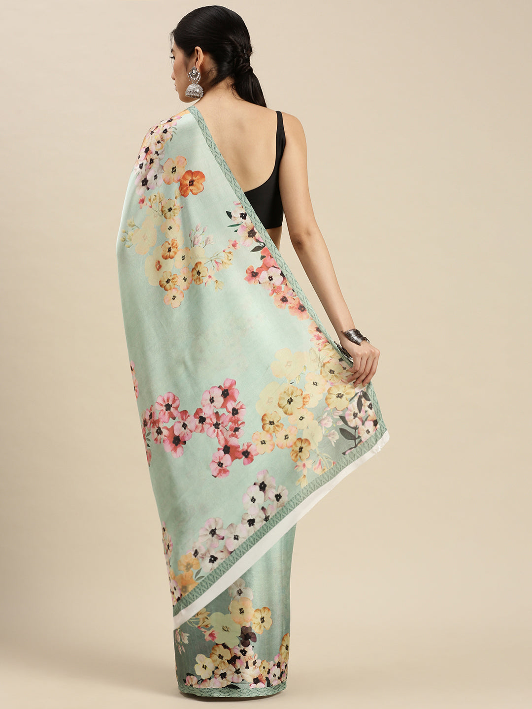 Digital Printed Satin Sarees