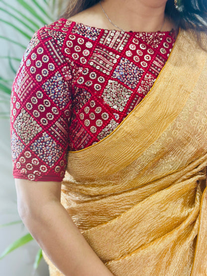 Crush Tissue Saree( Blouse not included)
