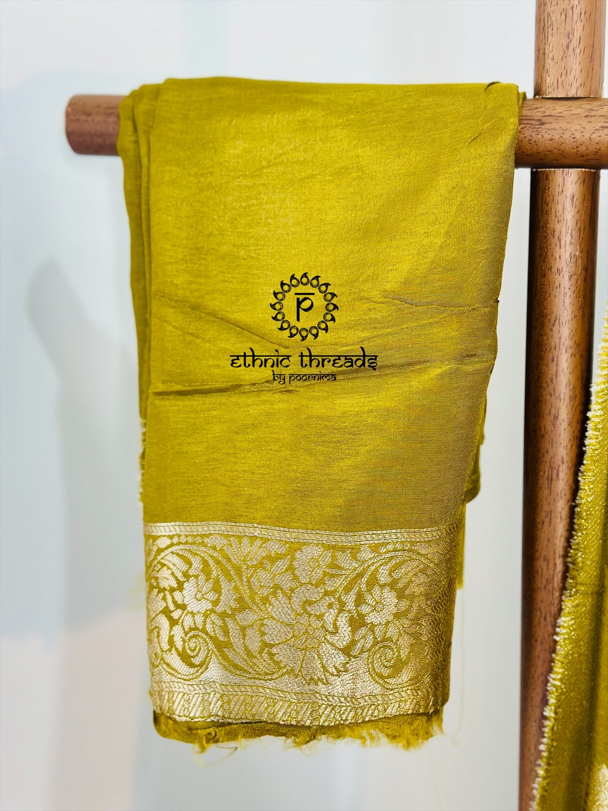 Banarasi Semi Silk Sarees with Antique Zari Border